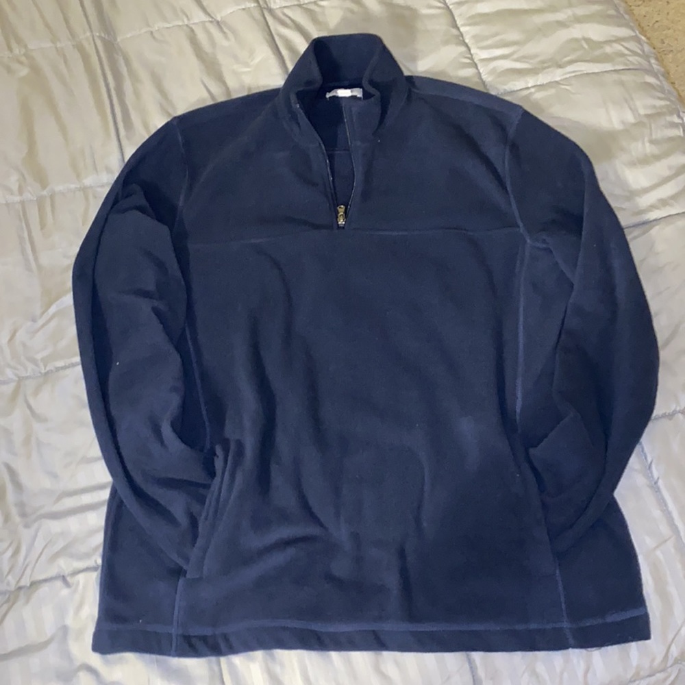 long sleeve pull over quarter zip fleece sweater - Picture 4 of 4